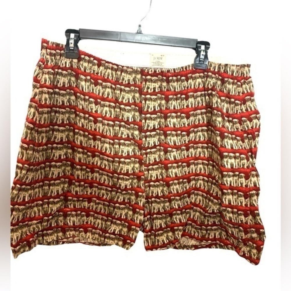 J.Crew Puppy Dogs Print Labrador Boxers Brief Briefs Shorts Red Beige Size 40-42